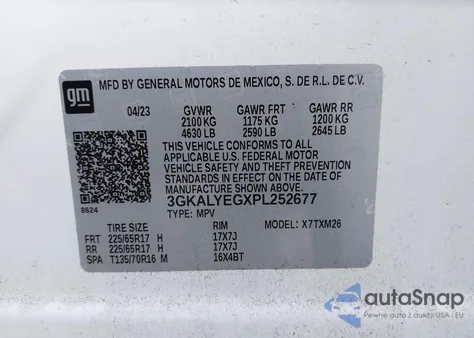 2023 GMC Terrain Awd At4 из США, поврежденный, VIN 3GKALYEGXPL252677